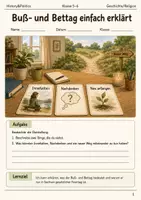 Vorschau - Arbeitsblätter - Buß- und Bettag Arbeitsblatt Klasse 5–6 - Deckblatt