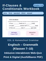 Vorschau - Arbeitsblätter - Conditionals & If-Clauses (Klassen 7–10 / B1-B2) – Arbeitsblätter & Web-Quiz - Deckblatt