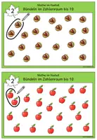 Vorschau - Fördermaterial/Inklusion - Bündeln im Zahlenraum bis 10 | Kartei - Mathe im Herbst - Seite 2
