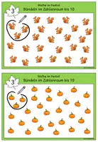 Vorschau - Fördermaterial/Inklusion - Bündeln im Zahlenraum bis 10 | Kartei - Mathe im Herbst - Seite 3