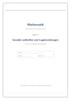 Vorschau - Arbeitsblätter - Geraden aufstellen & Lagebeziehungen – Skript Klasse 8/9 - Seite 1