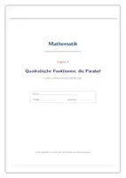 Vorschau - Arbeitsblätter - Parabel & Scheitelform – Skript mit Lösungen Klasse 8/9 - Seite 1
