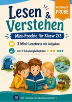 Vorschau - Arbeitsblätter - Kostenloses Mini-Freebie mit 3 Lesetexten für Klasse 2/3 - Deckblatt
