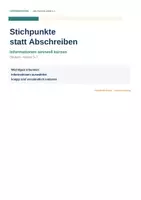 Vorschau - Arbeitsblätter - Stichpunkte statt Abschreiben | Informationen sinnvoll kürzen | Deutsch Klasse 5–7 - Deckblatt