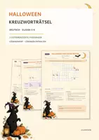 Vorschau - Arbeitsblätter - Halloween Kreuzworträtsel Deutsch Klasse 5-6 | 3-fach differenziert mit Lösungswort - Deckblatt