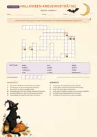 Vorschau - Arbeitsblätter - Halloween Kreuzworträtsel Deutsch Klasse 5-6 | 3-fach differenziert mit Lösungswort - Seite 2