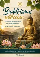 Vorschau - Arbeitsblätter - Materialpaket: Buddhismus und Hinduismus Arbeitsblatt zum Video mit QR-Code - Deckblatt