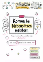 Vorschau - Stundenentwürfe - Komma bei Nebensätzen meistern – Deutsch Klasse 5-6 - Deckblatt
