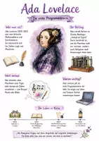 Vorschau - Arbeitsblätter - Lernplakat + Arbeitsblatt "Ada Lovelace" + interaktive Lösung & MP3 + Infografik - Deckblatt