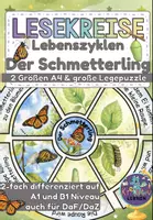 Vorschau - Stationenlernen - Lebenszyklus Schmetterling Legekreise differenziert - Deckblatt