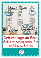 Vorschau - Arbeitsblätter - Geburtstage an Bord ⚓ Maritimer Geburtstagskalender für Klasse, Kita & Betreuung - Deckblatt