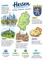 Vorschau - Arbeitsblätter - Lernplakat + Arbeitsblatt "Hessen" + Onlineübung & MP3 + Mindmap + Infografik - Deckblatt