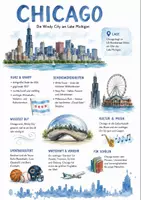 Vorschau - Arbeitsblätter - Lernposter + Arbeitsblätter zum Thema "Chicago" + Lösung & MP3 + Infografik - Deckblatt