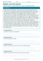 Vorschau - Arbeitsblätter - Arbeitsblatt Deutsch Klasse 5 – Fabeln und ihre Lehren - Deckblatt