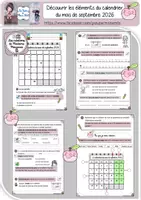Aperçu - Préparation de séquence / Séquence complète - Les éléments constituant le calendrier de septembre - Page de couverture