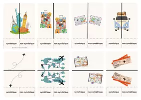 Aperçu - Feuilles d'exercices - 24 cartes pinces symétrie thème:voyage - Page de couverture