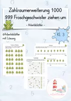 Vorschau - Arbeitsblätter - 999 Froschgeschwister ziehen um - Arbeitsblätter ZR 1000 (Kl. 3) - Deckblatt