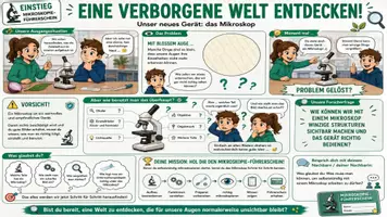 Vorschau - Unterrichtsreihen - 🔬🏆 Mikroskopier-Führerschein – Komplettes Unterrichtsmaterial Mikroskopieren | Biologie 🧫🔍 | Arbeitsblätter, Lösungsblätter, Führerschein & Kahoott! | Klasse 5–8 - Deckblatt