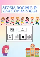 anteprima - Materiale di supporto/inclusione - 1 giorno di scuola: Storia sociale in caa +esercizi - Pagina di copertina