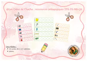 Aperçu - Apprentissages en autonomie - 🎒Les syllabes de la rentrée : PS-MS-GS.🎒 - Page de couverture