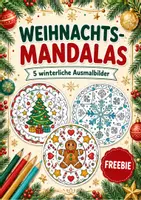 Vorschau - Arbeitsblätter - Kostenlose Weihnachtsmandalas - Freebie - Deckblatt