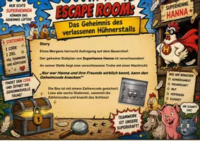 Vorschau - Spiele - Superhenne Hanna | Unterrichtsmaterial | Escape Room | Quiz | Unterrichtsmaterial | Deutsch Klasse 4-9 | mit Lösungen - Seite 1