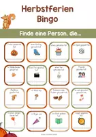 Vorschau - Arbeitsblätter - Herbstferien Bingo - Seite 1