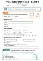 Vorschau - Arbeitsblätter - Vielfache und Teiler + Lösung - Seite 2