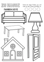 Vorschau - Arbeitsblätter - Materialpaket - zu Hause / wohnen / Möbel & Räume Malen - DaZ/DaF/Kunst/Deutsch/Sachunterricht - Seite 2