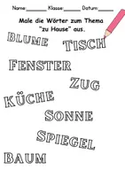 Vorschau - Arbeitsblätter - Materialpaket - zu Hause / wohnen / Möbel & Räume Malen - DaZ/DaF/Kunst/Deutsch/Sachunterricht - Seite 3