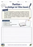Aperçu - Feuilles d'exercices - Punitions variées - bavardages, oublis, travail... - Page 1