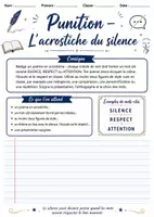 Aperçu - Feuilles d'exercices - Punitions variées - bavardages, oublis, travail... - Page de couverture