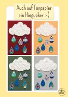 Vorschau - Mal- und Bastelvorlagen - Kunst Herbst Grundschule - Bunte Regentropfen im Mandalastil basteln- Klasse 1, Klasse 2 - Sachunterricht Wetter - Seite 1