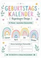 Vorschau - Poster - Geburtstagskalender Regenbogen – 12 Monate + bearbeitbare Namensschilder | Grundschule - Deckblatt