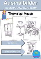 Vorschau - Arbeitsblätter - Ausmalbilder & Mandalas PAKET - zu Hause / wohnen / Möbel & Räume - Grundschule - Bastelvorlagen - Seite 1