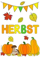 Vorschau - Mal- und Bastelvorlagen - Herbst - Fenster- / Wandbild gestalten 🍁 - Deckblatt
