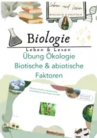Vorschau - Arbeitsblätter - Übung biotische und abiotische Faktoren - Deckblatt