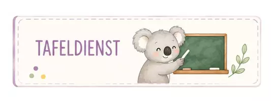 Vorschau - Poster - Klassendienste im Aquarell-Design | 12 Dienste mit Koala & Symbolmotiven - Seite 1