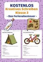 Vorschau - Arbeitsblätter - Kostenlos: Kreatives Schreiben Klasse 3 | Das Ferienabenteuer - Deckblatt