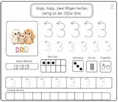 Vorschau - Arbeitsblätter - Ziffernschreibkurs Klasse 1 – Packpapierheft 0–10 - Seite 1