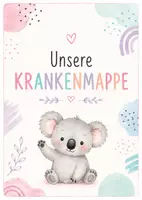 Vorschau - Poster - Kranken-mappe – Deckblatt | 2 Varianten im Pastell-Design mit Koala - Deckblatt