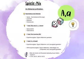 Vorschau - Spiele - Buchstabeneinführung A - Buchstabe A - Spiele-Mix A - Seite 1