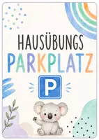 Vorschau - Poster - Hausübungsparkplatz | Classroom Management im Aquarell-Design - Seite 1