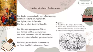Vorschau - Arbeitsblätter - Übung Herbstgedicht - Seite 1