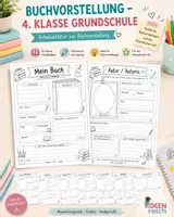 Vorschau - Arbeitsblätter - Buchvorstellung – 4. Klasse Grundschule 8 Arbeitsblätter zur Buchpräsentation - Deckblatt