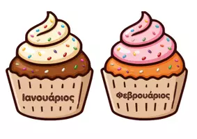 Προεπισκόπηση - Διαδραστικό υλικό - Cupcakes Γενεθλίων : Ημερολόγιο γενεθλίων για την τάξη σου! - Σελίδα 1