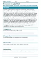 Vorschau - Arbeitsblätter - Arbeitsblatt Deutsch Klasse 5 – Wortarten im Überblick - Deckblatt
