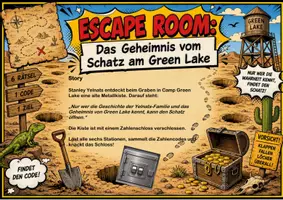 Vorschau - Spiele - Löcher | Unterrichtsmaterial | Escape Room | Quiz |Deutsch Klasse 4-9 | mit Lösungen - Seite 1