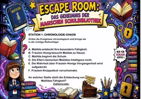 Vorschau - Spiele - Matilda | Unterrichtsmaterial | Escape Room | Quiz | Unterrichtsmaterial | Deutsch Klasse 4-9 | mit Lösungen - Seite 2