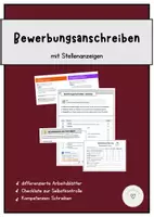 Vorschau - Arbeitsblätter - Bewerbungsanschreiben mit Stellenanzeigen - Deckblatt